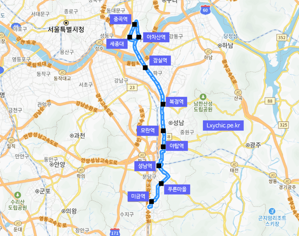 422번 간선버스 노선