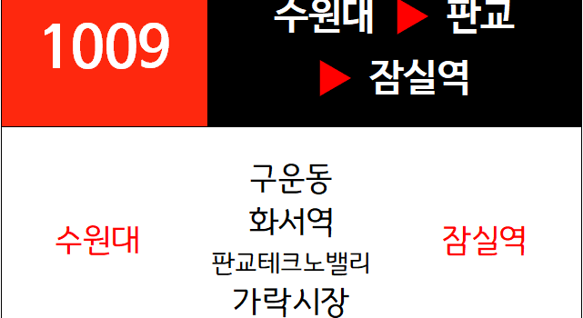 1009번 광역버스 노선