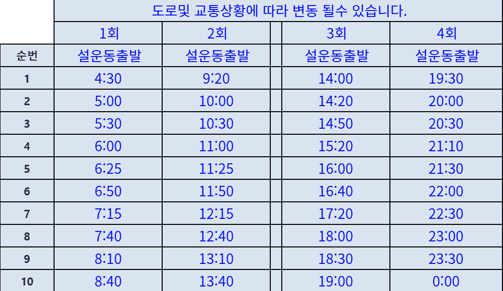 3600번 시간표