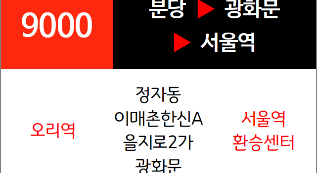 9000번 광역버스 노선