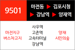 9501번 광역버스 노선