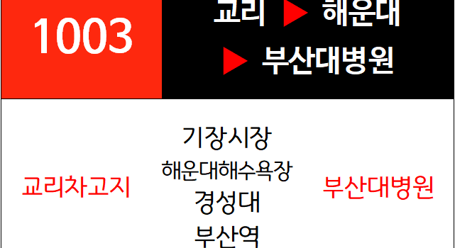 1003번 급행버스 노선