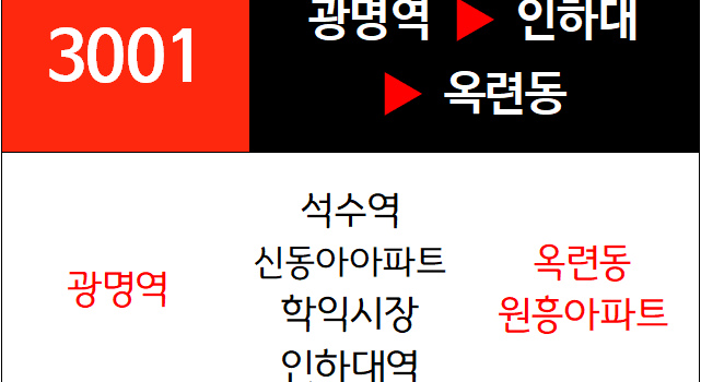 3001번 광역버스 노선