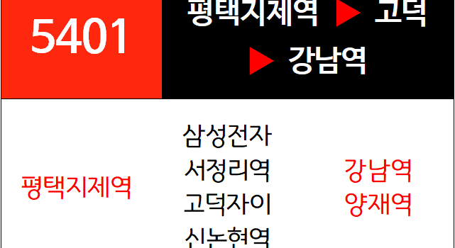 5401번 광역버스 노선
