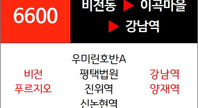 6600번 광역버스 노선
