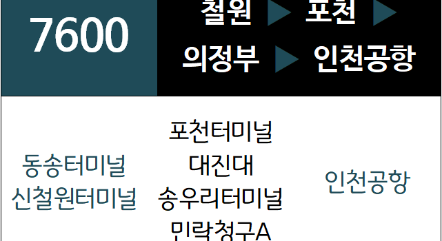 7600번 공항버스 노선