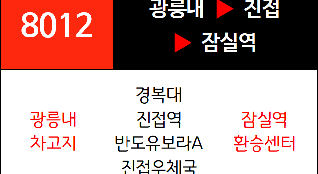 8012번 광역버스 노선