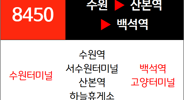8450번 광역버스 노선