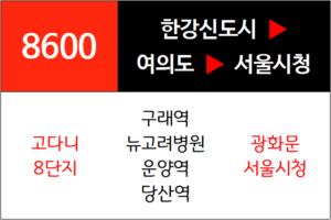 8600번 광역버스 노선