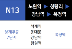 N13번 심야버스 노선