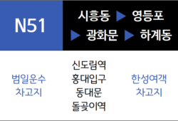 N51번 심야버스 노선