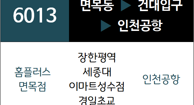 6013번 공항버스 노선