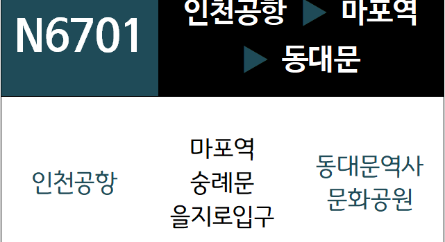 N6701번 공항버스 노선