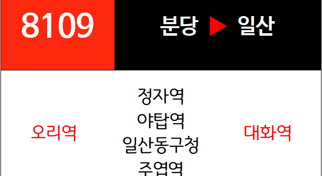 8109번 광역버스 노선
