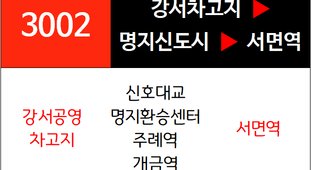 3002번 급행버스 노선