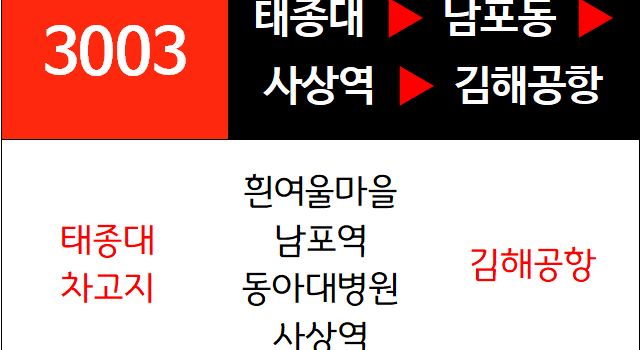 3003번 급행버스 노선